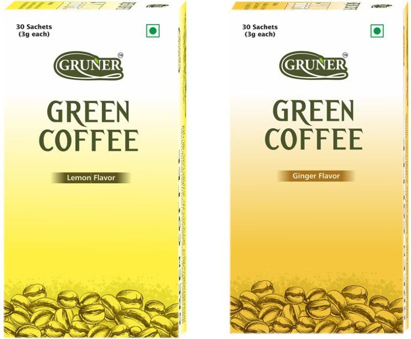 Gruner Lemon & Ginger Instant Coffee  (2 x 90 g, Green Coffee, Ginger Flavoured)