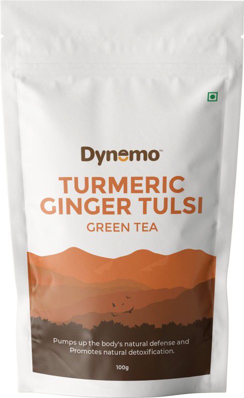 Dynemo Turmeric Ginger Tulsi Green Tea for Strong Immunity Green Tea Pouch  (100 g)