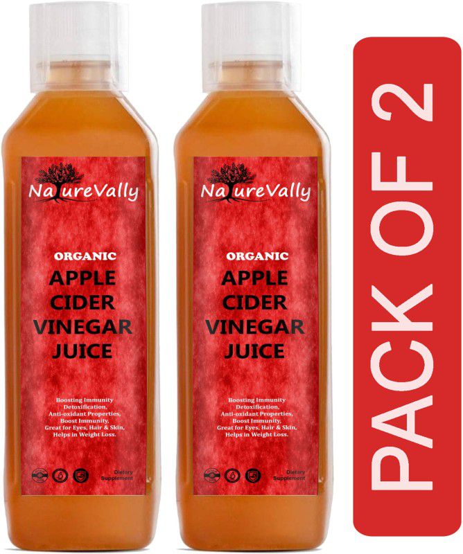 NatureVally Organic Apple Cider Vinegar with mother for weight loss (SA381) Vinegar  (2 x 500 ml)