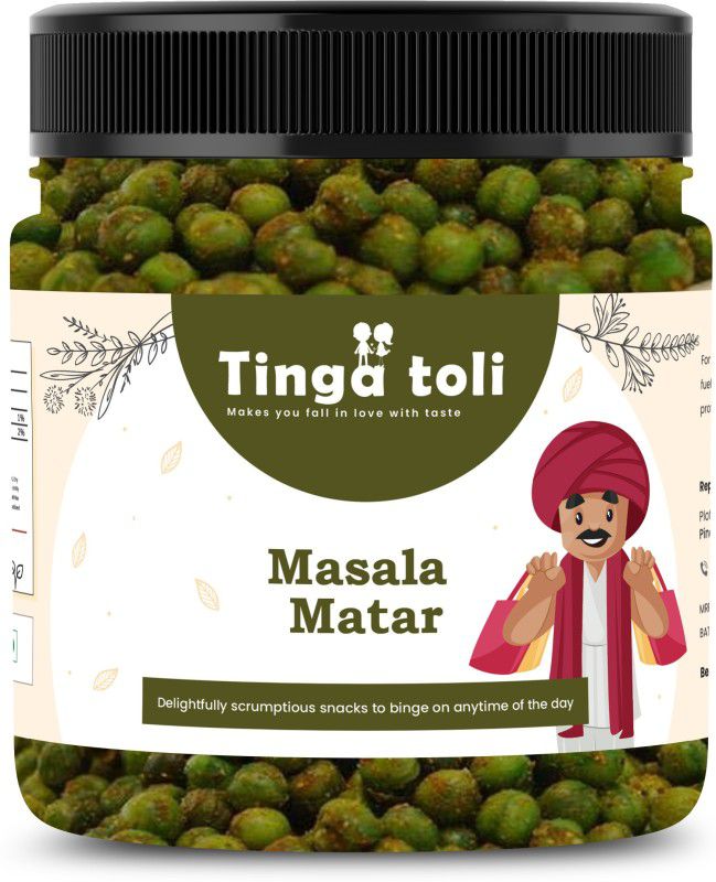 TINGA TOLI Masala Green Matar Roasted Peas Spicy & Crunchy Roasted Green Peas|Jar Pack]  (200 g)