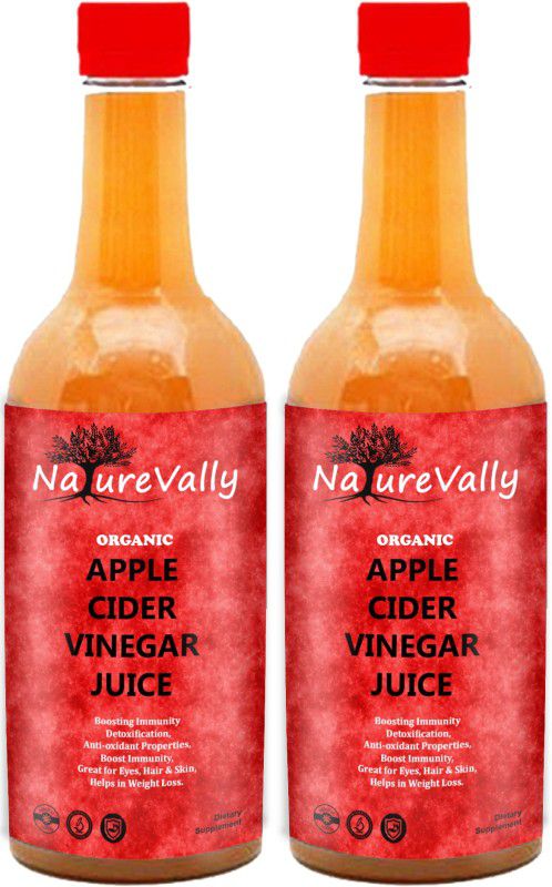 NatureVally Apple Cider Vinegar for Weight Loss with Mother (S25) Natural Vinegar  (2 x 500 ml)