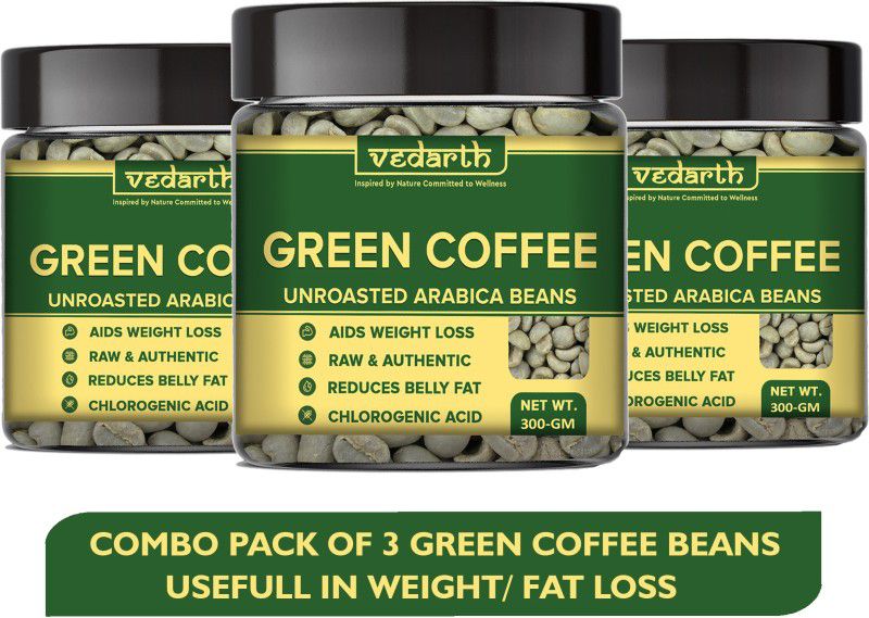 Vedarth Pack of 3 Green Coffee Beans for Weight & Fat Loss Coffee Beans  (3 x 300 g)