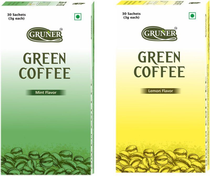 Gruner Mint & Lemon Instant Coffee  (2 x 90 g, Green Coffee Flavoured)