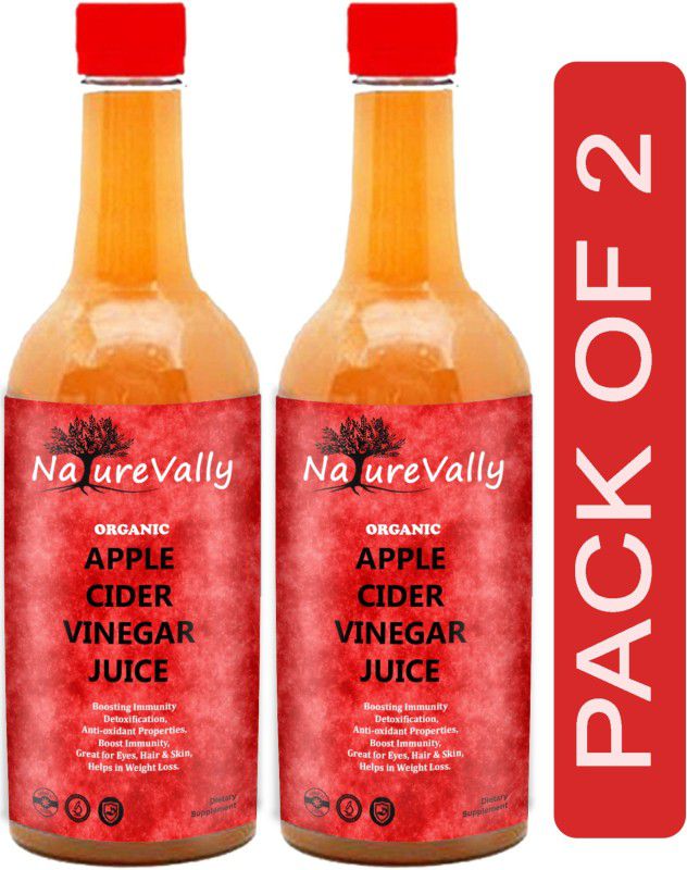 NatureVally Organic Apple Cider Vinegar with mother for weight loss (SA359) Vinegar  (2 x 500 ml)