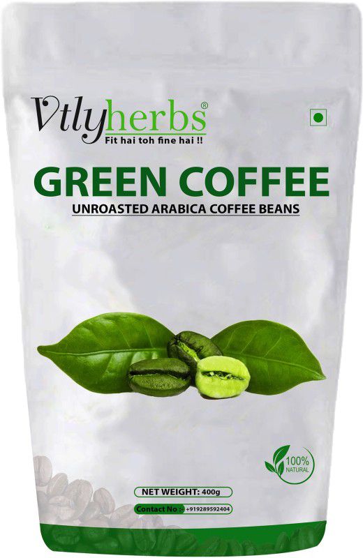 Vtlyherbs Organic Unroasted Green Coffee beans for Fat Loss /Weight Loss Management Instant Coffee  (400 g, Green Coffee Flavoured)