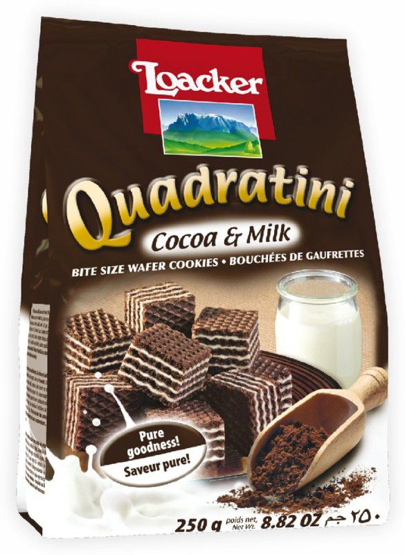 LOACKER Quadratini Cocoa & Milk - Italy Wafers  (250 g)