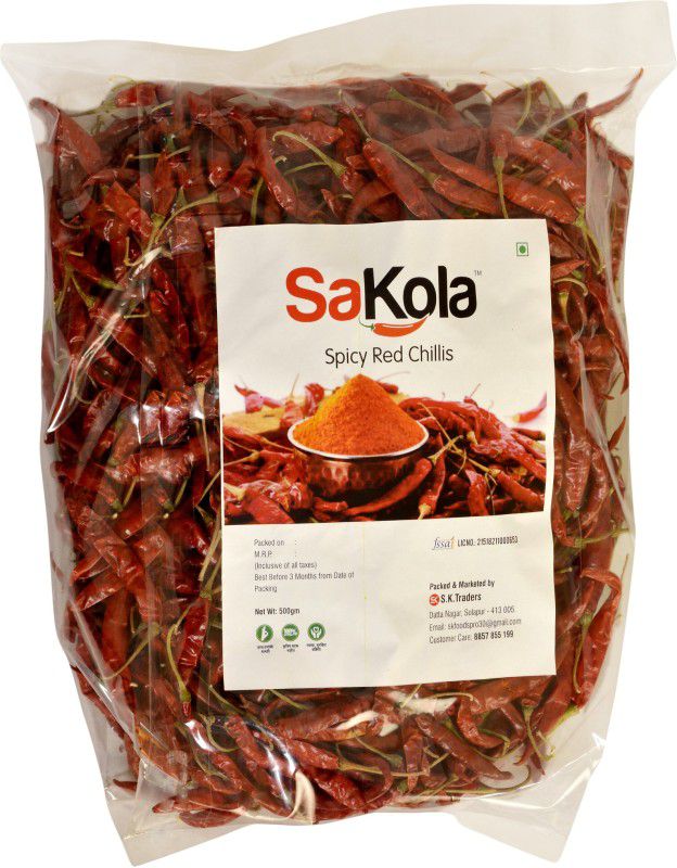 sakola Premium Dry Red Chilli & Spicy Red Chillies Dried- 500 GMS  (500 g)