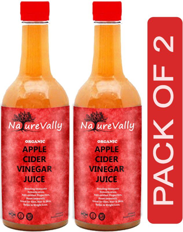 NatureVally Organic Apple Cider Vinegar with mother for weight loss (SA386) Vinegar  (2 x 500 ml)