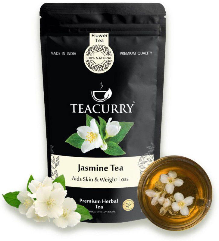 TEACURRY Jasmine Flower Tea - 30 Tea Bags | Helps in Weight Loss, Skin Glow, Stress Relief Herbal Tea Bags Pouch  (30 Bags)