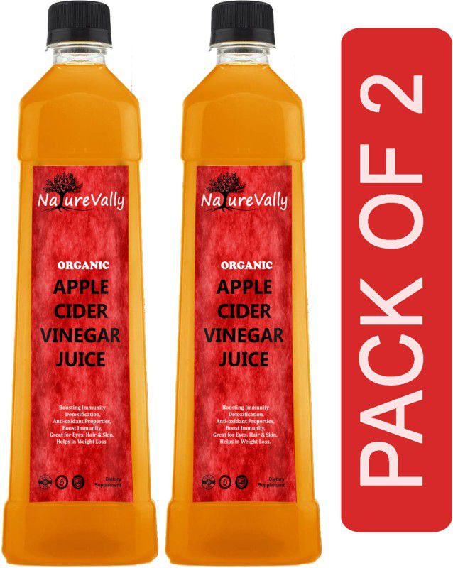 NatureVally Apple Cider Vinegar with Mother Vinegar For weight loss (S38) Advanced Vinegar  (2 x 500 ml)