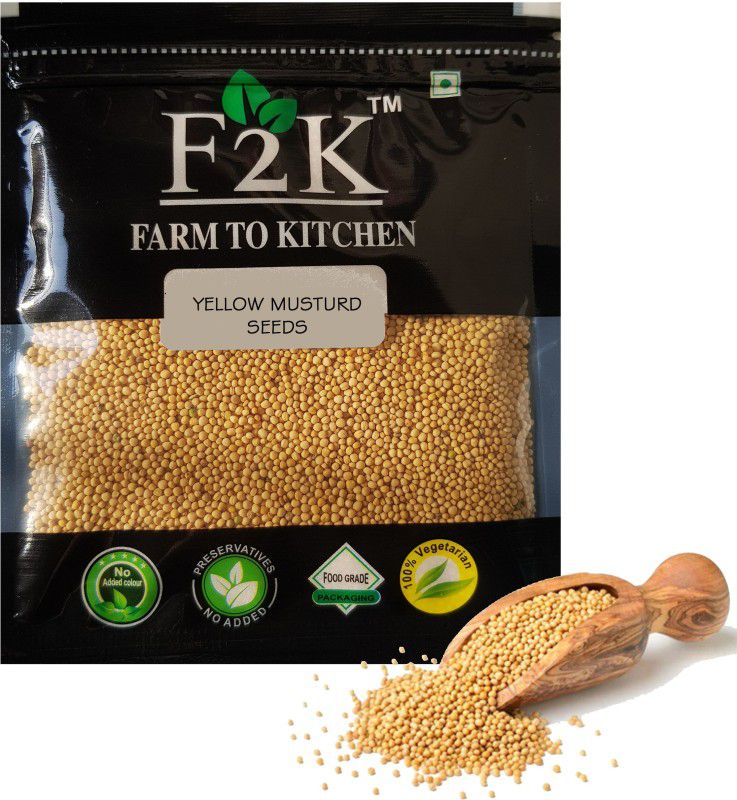 F2K FARM TO KITCHEN Yellow Mustard Seeds  (250 g)