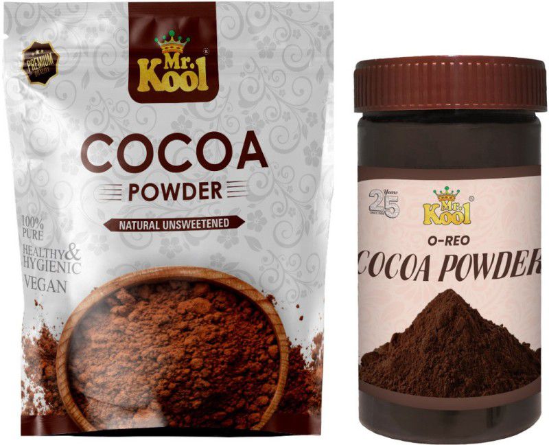Mr.Kool Natural Unsweetened Cocoa Powder 500gm, O-reo Cocoa Powder 100gm.Pack Of 2. Combo  (500-100)