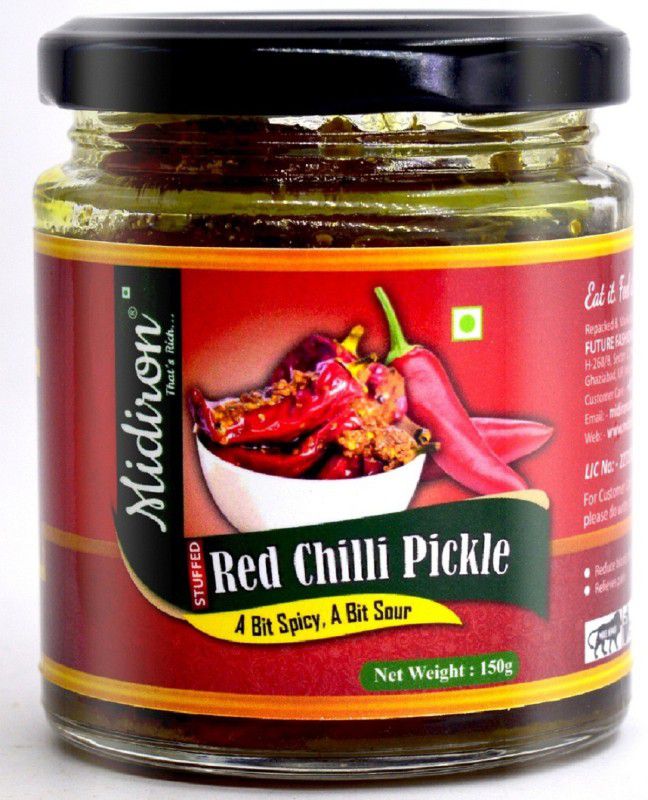 Midiron Homemade Red Chilli Pickle-Lal Mirch Ka Achaar Traditional Punjabi Taste Stuffed Red Chilli Pickle  (150 g)