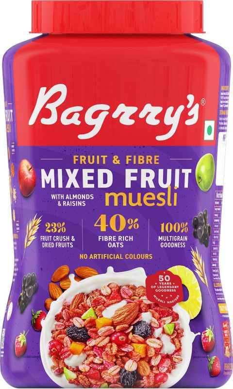 Bagrry's Fruit 'n' Fibre Muesli Almonds & Raisins Plastic Bottle  (1 kg)