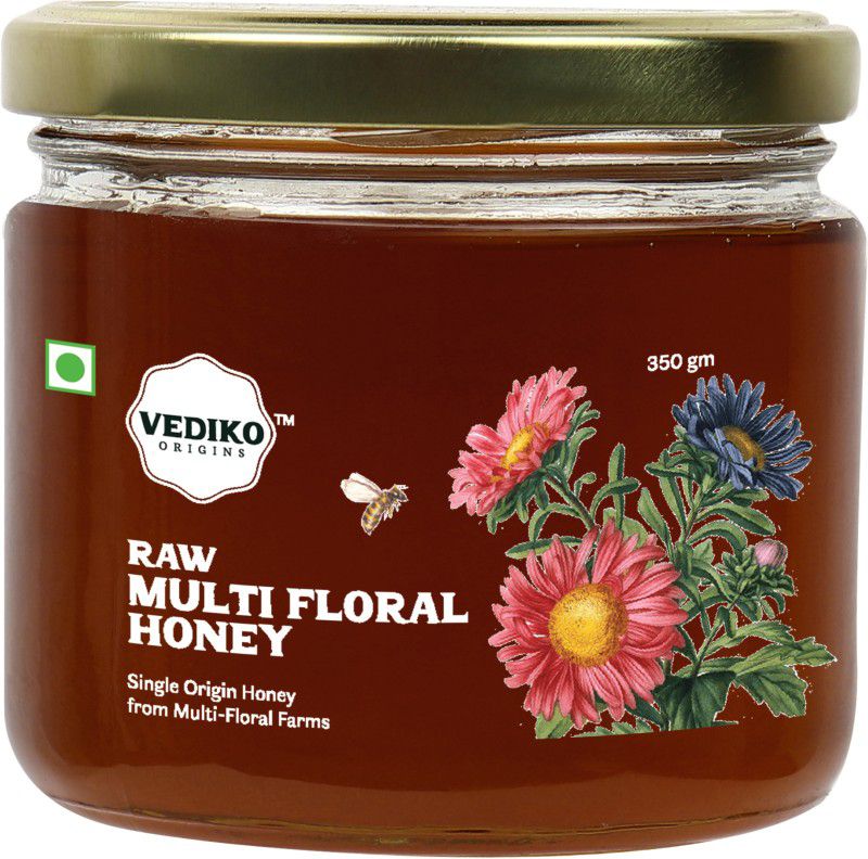 Vediko Origins Raw Multifloral Honey | Unprocessed, Unpasteurized | No Flavors and Colors Added  (350 g)