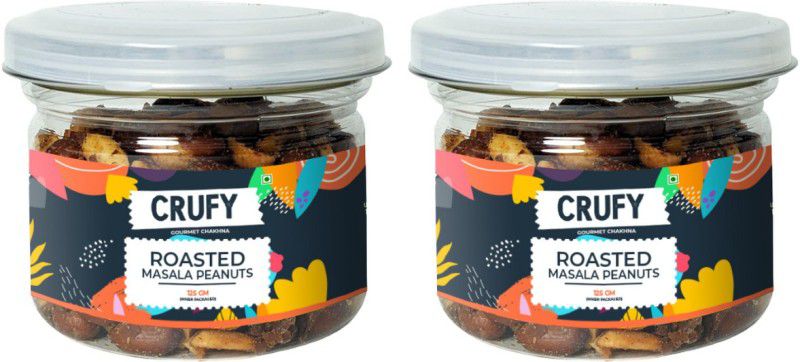 CRUFY Healthy Snacks Combo Pack of 2 ||100% Roasted Himalayan Salt Peanuts 125gm Each  (2 x 125 g)