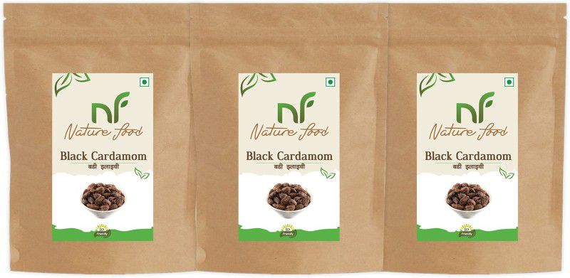 Nature food Best Quality Black Cardamom / Bedi Elachi - 150gm (50gmx3)  (3 x 0.05 kg)