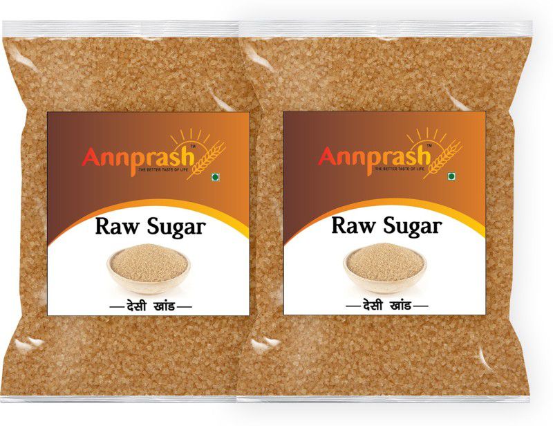 Annprash Premium Quality Desi khand/Raw Sugar - 1kg (Pack of 2) Sugar  (2 kg, Pack of 2)