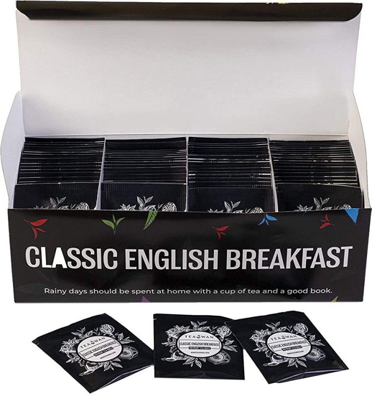 TeaSwan Classic English Breakfast Tea | 100 Tea Bags Unflavoured Black Tea Bags Box  (100 x 1 Bags)