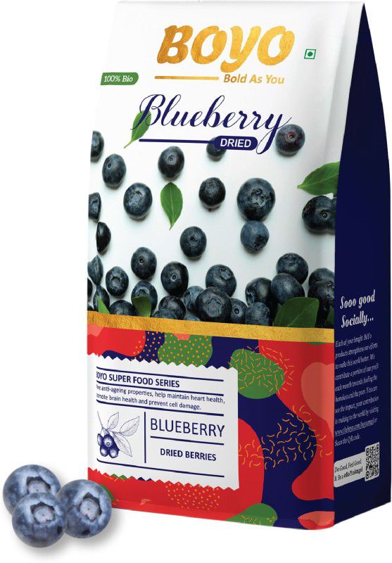 BOYO Dried Blueberry (Whole & Unsweetened) 250g, 100% Vegan & Gluten Free Blueberry  (300 g)