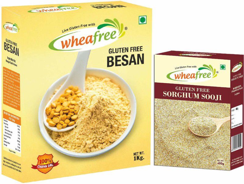 Wheafree Gluten Free Sorghum Sooji (400g) & Besan (1Kg) Combo Pack Combo  (Besan - 1kg, Sorghum Sooji - 400g)