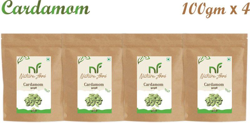 Nature food Good Quality Cardamom / Green Elachi - 400gm (100gmx4)  (4 x 0.1 kg)