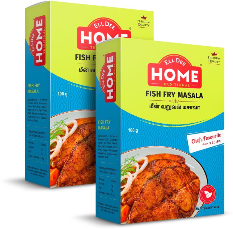 EllDee HOME | Premium Fish Fry Masala  (2 x 100 g)