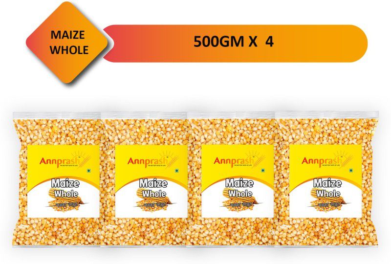 Annprash Best Quality Maize whole / Maize Sabut - 2kg (500gmx4) Corn  (2 kg, Pack of 4)