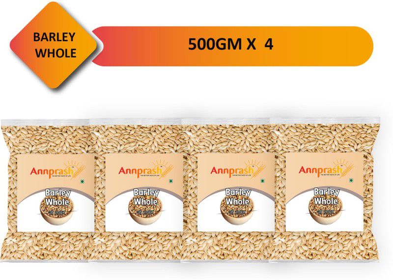 Annprash Best Quality Barley Whole / Jau Sabut - 2kg (500gmx4) Barley  (2 kg, Pack of 4)