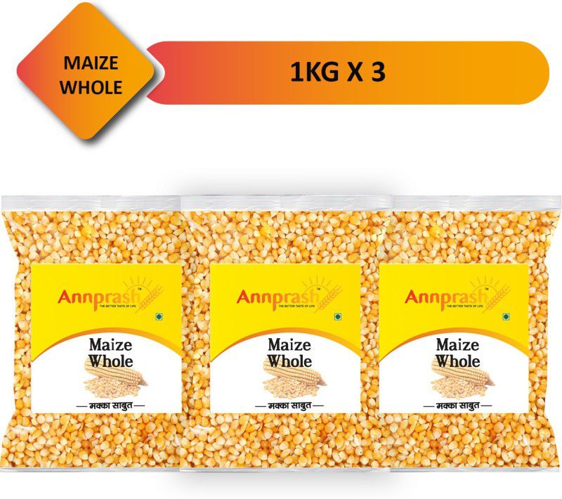 Annprash Best Quality Maize whole / Maize Sabut - 3kg (1kgx3) Corn  (3 kg, Pack of 3)
