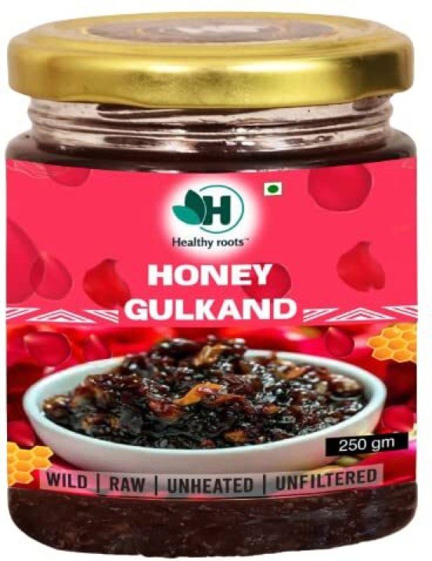 Healthy Roots Honey Gulkand- 100% Natural, Raw, Unprocessed, Unheated Rosewood Raw Honey-250gm  (250 g)