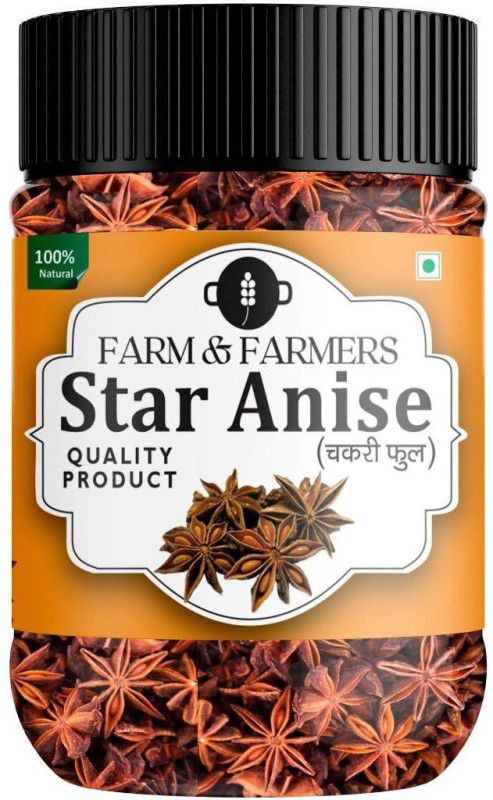 Farm & Farmers Organic Star Anise Premium Quality Sourced Fresh Chakri Phool 150 grams  (150 g)