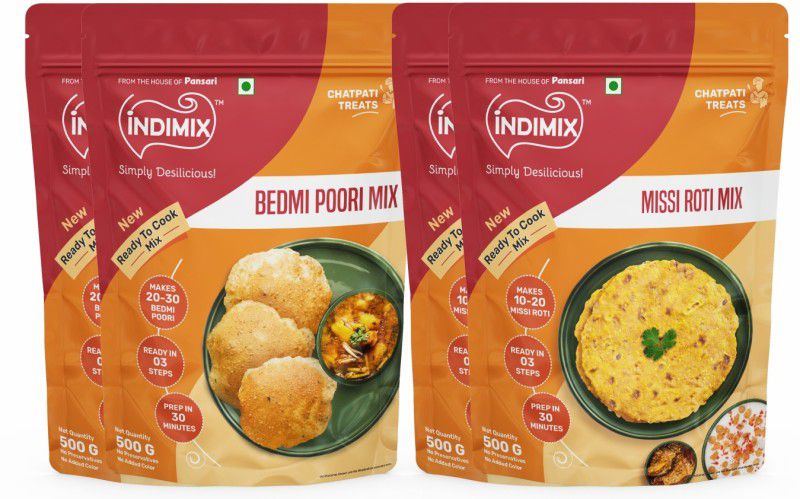Pansari Healthy Atta combo Fresh from Farms| Bedmi Poori atta, Missi Roti (500gx2)- 2 Kg  (2 kg, Pack of 2)