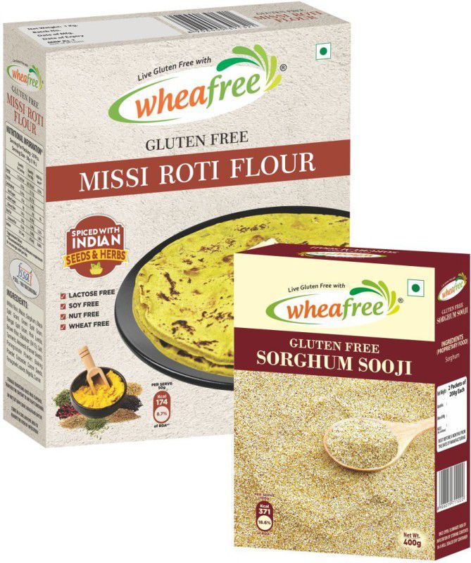Wheafree Gluten Free Sorghum Sooji (400g) & Missi Roti Flour (1Kg) Combo Pack Combo  (Sorghum Sooji: 400g, Missi Roti Flour: 1Kg)