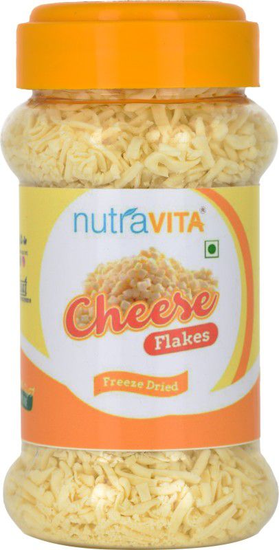 Nutra Vita Freeze Dried fine Cheese Flakes (Grated Cheese) Made from Best Quality Cheese 100g, Packed in Food Grade Reusable PET Bottle 100 g