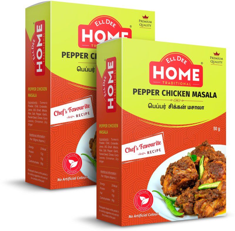 EllDee HOME | Premium Pepper Chicken Masala  (2 x 50 g)