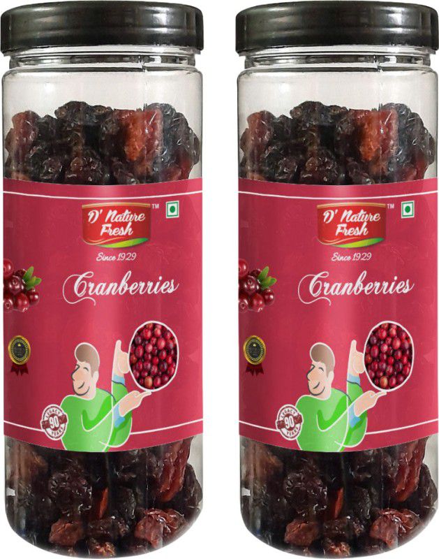 D NATURE FRESH Premium Dried Cranberries 500g (Pack of 2-250g Each) Cranberries  (2 x 250 g)