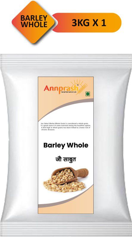 Annprash Best Quality Barley Whole / Jau Sabut - 3KG Pack Barley  (3 kg)
