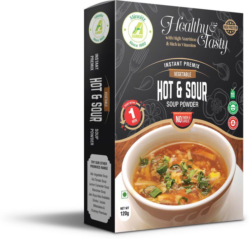 AARKAY Minnitz Instant Hot And Sour Soup With No Onion And Garlic 360 G  (Pack of 3, 360 g)