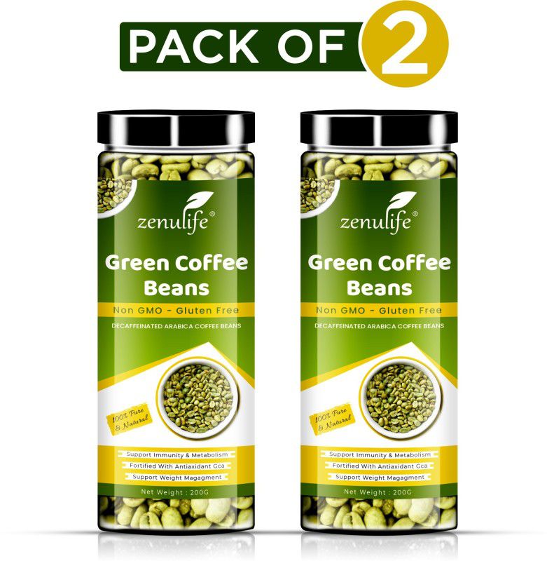 zenulife Green Coffee Beans for Weight Loss Management Instant Coffee Coffee Beans  (2 x 100 g)