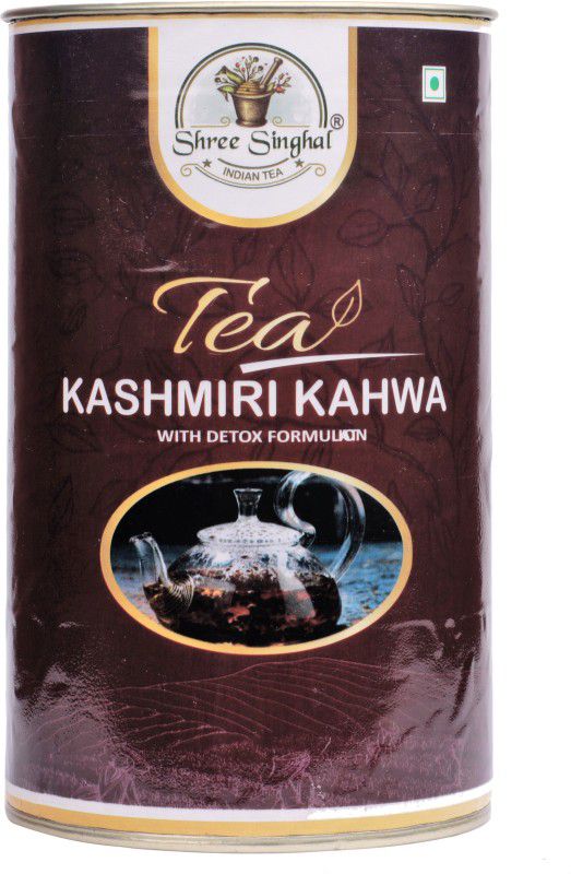 SHREE SINGHAL Kashmiri Kahwa Green Tea 100 % Natural Herbal Tea Tin  (0.2 g)