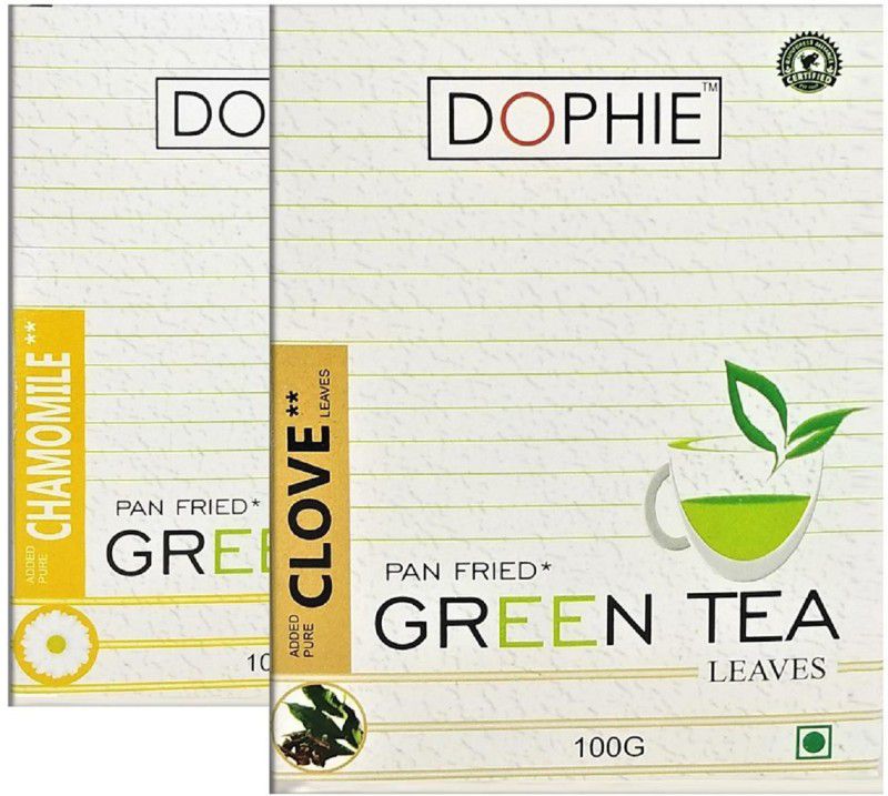dophie Chamomile green tea,Cinnamon green tea [COMBO PACK-2]Great Source of Vitamins, Minerals, and Antioxidants, Supports Healthy Sleep (100gm Each) Herbs Green Tea Box  (2 x 100 g)