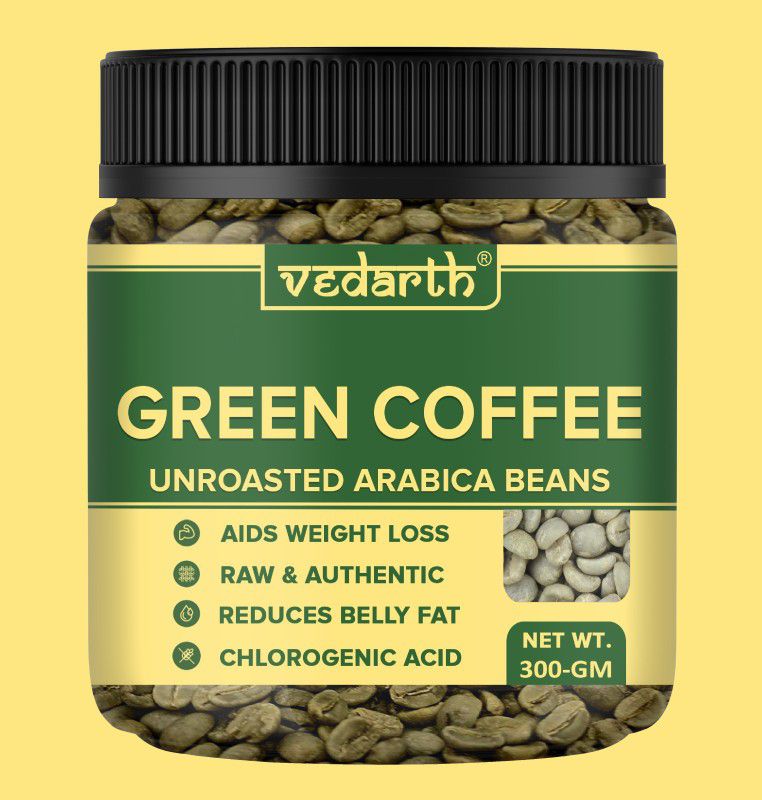 Vedarth Organics Green Coffee Beans with High CGA & |Unroasted Arabica Coffee Beans Coffee Beans  (300 g, Green Coffee Flavoured)