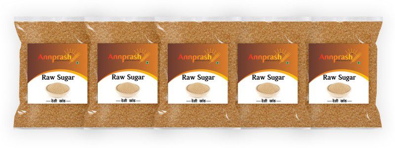 Annprash Premium Quality Desi khand/Raw Sugar - 1kg (Pack of 5) Sugar  (5 kg, Pack of 5)