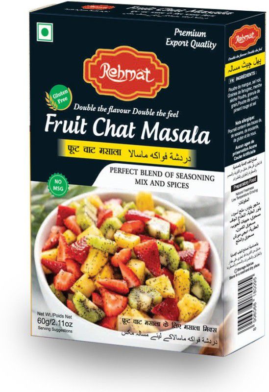 Rehmat Fruit Chat Masala Powder, All Natural, Herbs & Salts Spice Powder Chat Masala  (3 x 60 g)