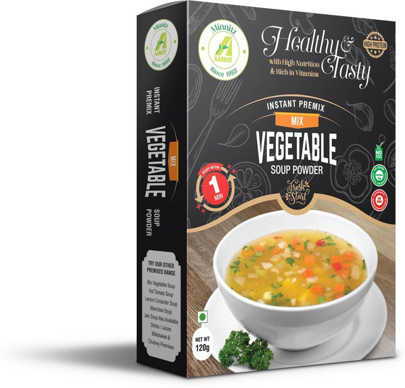 AARKAY Minnitz Instant Mix Vegetable Soup 360 G  (Pack of 3, 360 g)