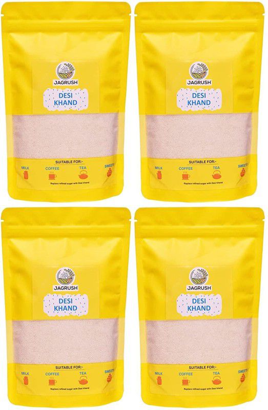 JAGRUSH Mithas Meri Mitti Ki Desi Khand-PACK OF 4 Powder 1600GM Sugar  (1600 g, Pack of 4)