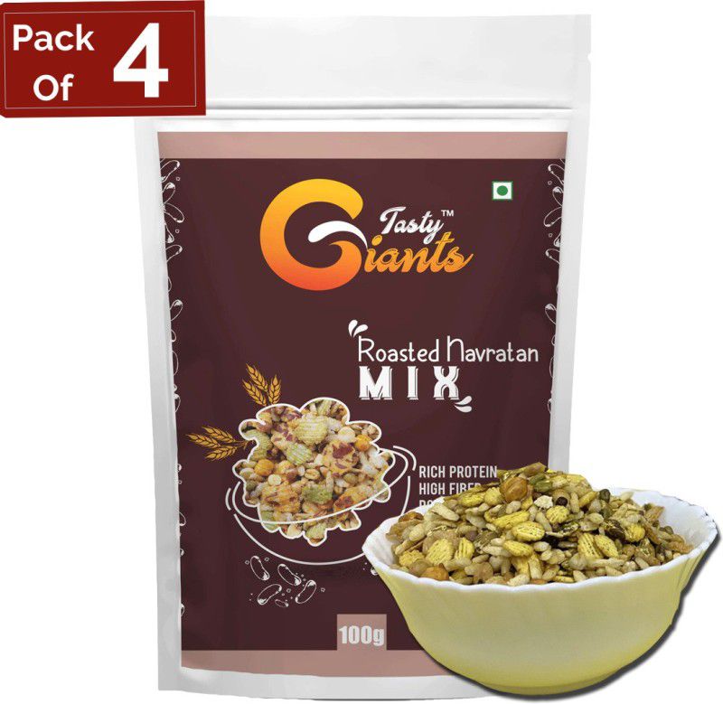 Tasty Giants Roasted Navratan Mix 100g (Pack of 4)|Oil Free|Gluten Free|Protein Rich Healthy Snacks  (4 x 100 g)