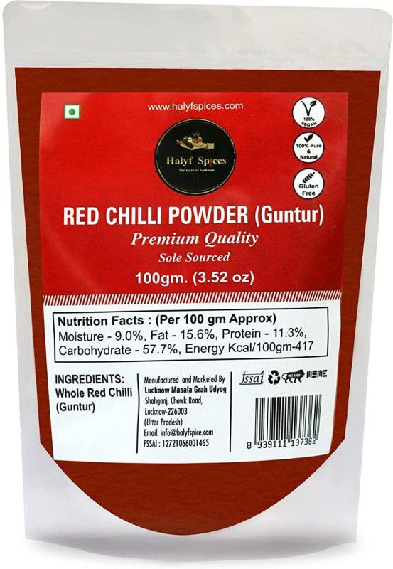 HALYF SPICES Red Chilli Powder - Lal Mirchi powder 100 gm  (100 g)