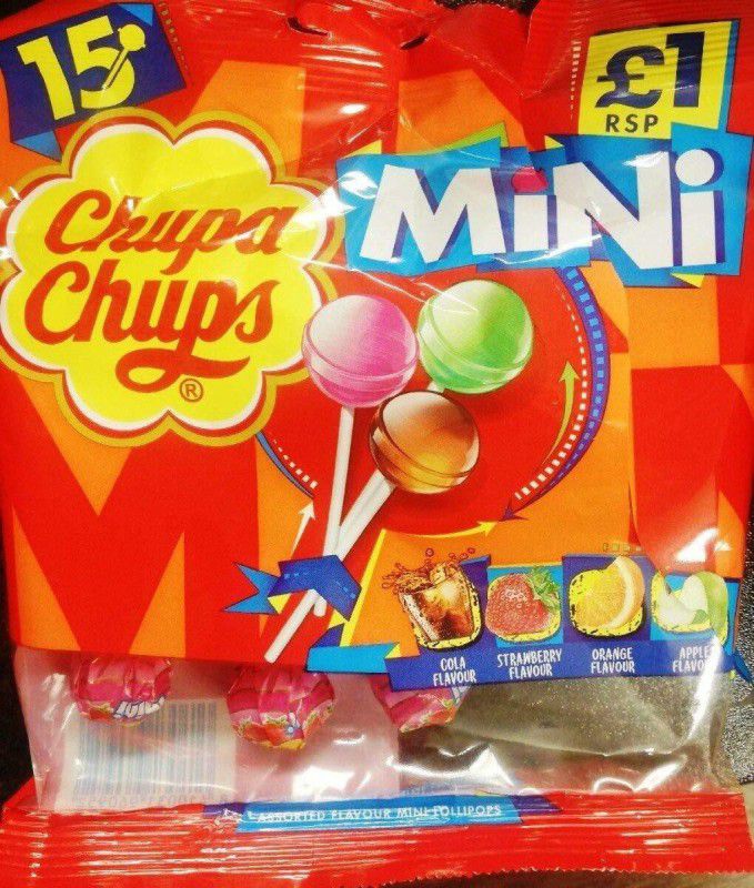 Chupa Chups Mini Assorted Fruit Flavour 15 Lollipops, 90g Fruit Lollipop  (90 g)